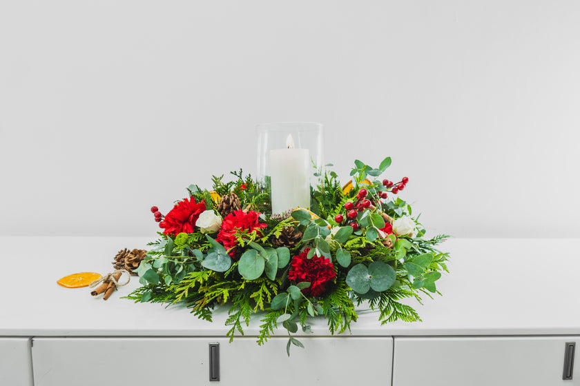 Centro de Mesa Circular con Vela