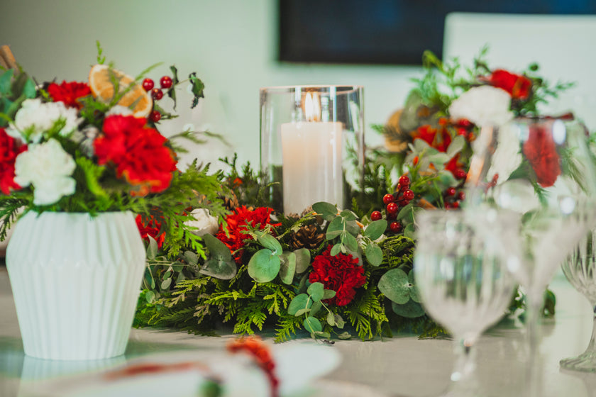 Centro de Mesa Circular con Vela