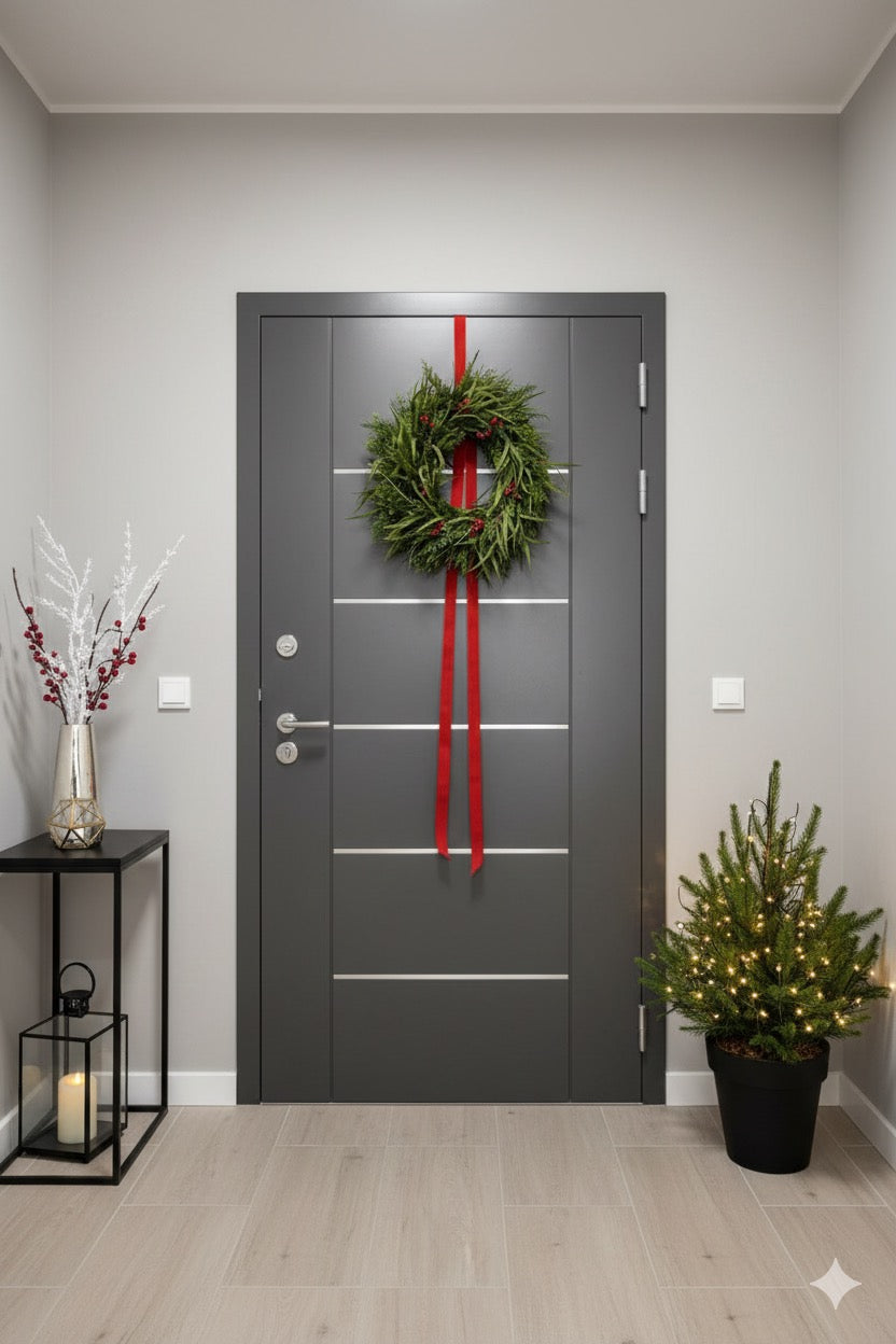 Corona de Pino y Eucalyptus Lengua – 19” – Natural