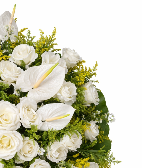 Corona Mezcla de Anturios y Rosas