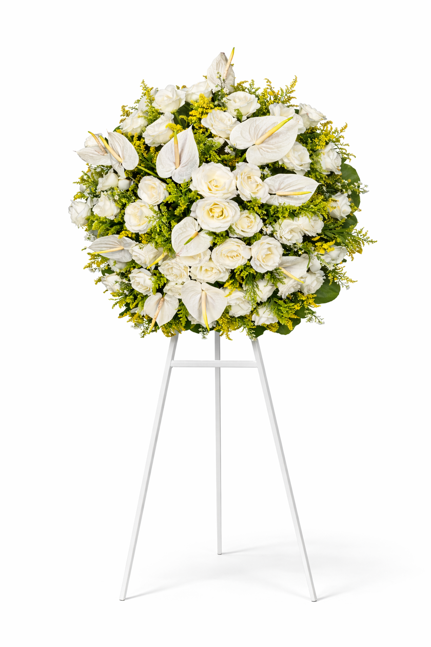 Corona Mezcla de Anturios y Rosas