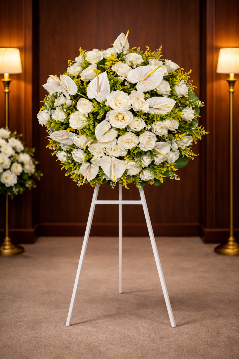 Corona Mezcla de Anturios y Rosas